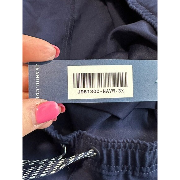 Jaanuu NWT Women's 3X Scrub Uniform Pants In Navy Blue Elastic Waist Joggers H13 - Picture 9 of 11
